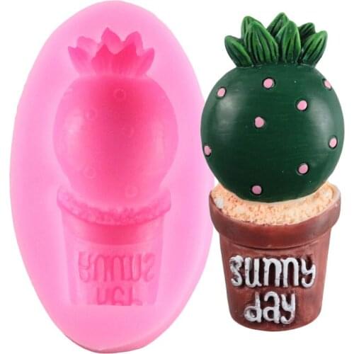 Cactus Succulent Silicone Mold Cake Border Fondant Mould Cupcake Topper Cake Decorating Tools Candy Polymer Clay Chocolate Molds