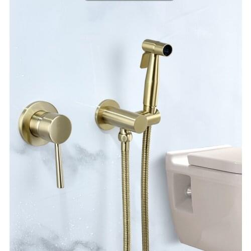 Concealed Cold And Hot Mixer Hand-Held High Pressure Washer Douche Toilet Mop Wash Bidet Bathroom Washing Golden Shower Head