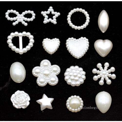 Ivory FlatBack Imitation Pearl Scrapbook Jewelry handiCraft Nail Art Decor Wedding Card Making Beads shoes bag cap headwear trim