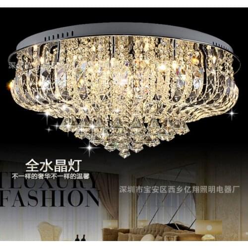 European style LED ceiling lamp luxury crystal lamp living room lamp round bedroom lamp dining room lamp study lamp