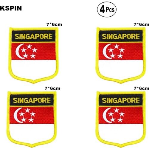 Singapore Shiled Shape flag patches national flag patches for Cothing DIY Decoration