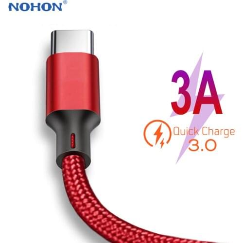 2M 3M USB C Charger Data Cable For Samsung S9 S10 Xiaomi Mi 9 Note 7 8 10 K20 Pro Type C USBC TypeC Quick Charge Cord Phone Wire
