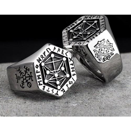 Vintage Viking Nordic Slavic Pagan Amulet Finger Ring Hip Hop Party Mens Retro Life Tree Totem Ring Women Men Gift