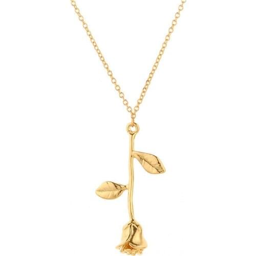 Europe And The United States Jewelry Stereo Rose Pendant Female Necklace Girlfriend On Valentines Day Gift