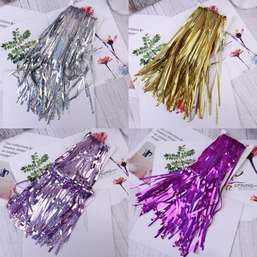 1*3m Laser Tassel Party Backdrop Gold Silver Metallic Curtain Birthday Party Decor Photography Background Bachelorette Wedding
