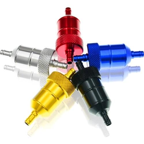 1 Pc 5mm Universal Petrol Gas Fuel Filter Cleaner Aluminum Alloy Motorcycle Pit Dirt Bike ATV Oil Gas Fuel Gasoline Oil Filter