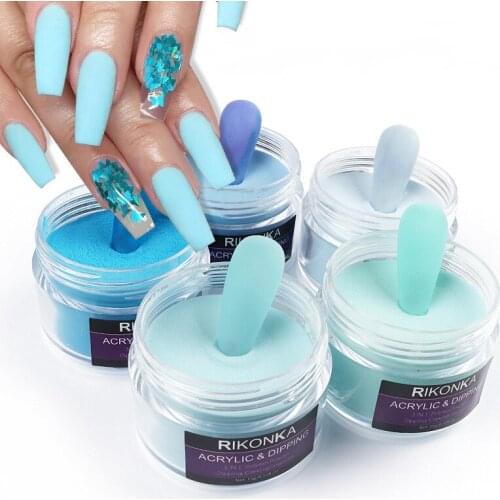 15G Blue Series Crystal Carving Powder Acrylic Paint Dust Nail Acrylic Crystal Powder Decorative Nail Professional Accessories