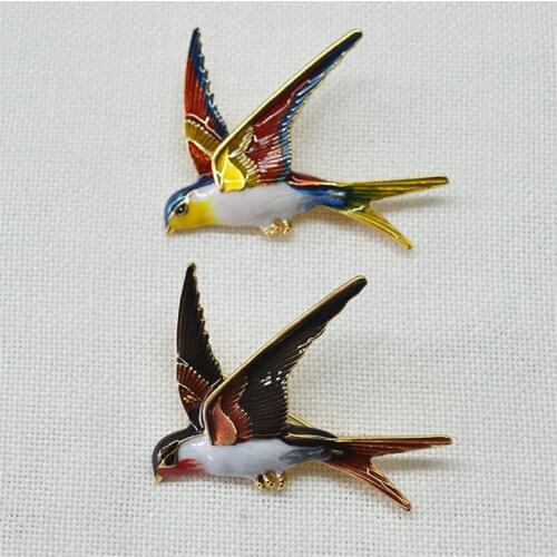 2020 New Japanese and Korean style cute Enamel Swallow personality fashion animal brooch female