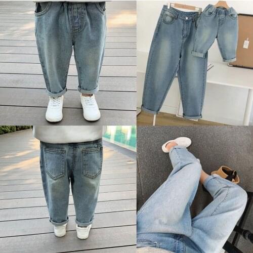 2020 Mommy and Daughter Matching Pants Casual Korean Jeans Mom and Son Denim Pants Fashion Mother Baby Kids Jeans New Arrival