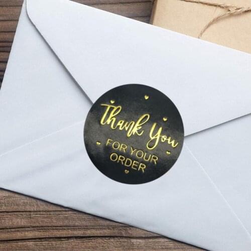 500pcs Thank You for Your Order Stickers Gold Foil Seal Label Wedding Decoration GXMA