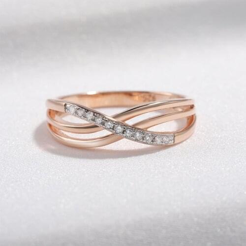 925 Sterling Sliver Rings For Women Rose Gold Plating Crystal Cubic Zirconia Micro Pave Anniversary Gifts Delicate Fine Jewelry