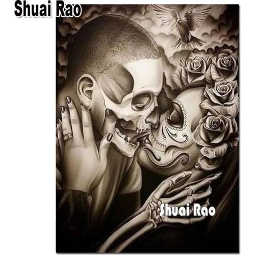 5D DIY Diamond Painting Skull Kiss Woman cross stitch full square/round diamond mosaic embroidery Home Art