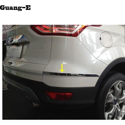 Car Rear Back Bumper Corner Protection Trim Frame Edge Board ABS Chrome 2pcs For Ford Kuga Escape 2013 2014 2015 2016