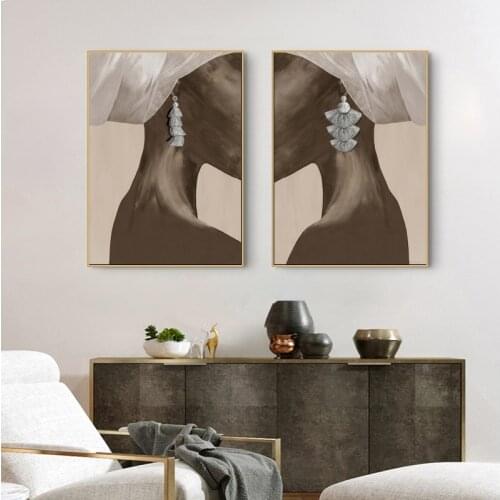 Unframed Canvas Painting African Women Dropshipping Home Decor Posters and Prints Cuadros Wall Art Pictures For Living Room