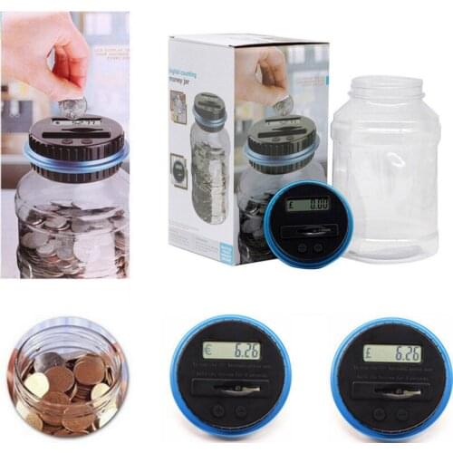 Piggy Bank Counter Coin Electronic Digital LCD Counting Coin Money Saving Box Jar Coins Storage Box For USD EURO GBP Money NEW