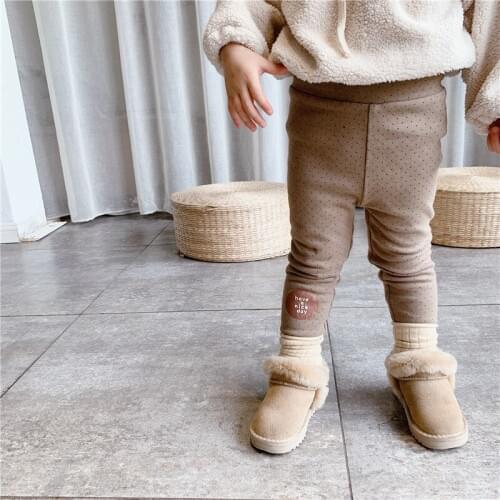 Girls Leggings 2020 Autumn Korean New Baby Clothes Kids Girls Winter Korean Plus Velvet High Waist Autumn Leggings Girls Pants
