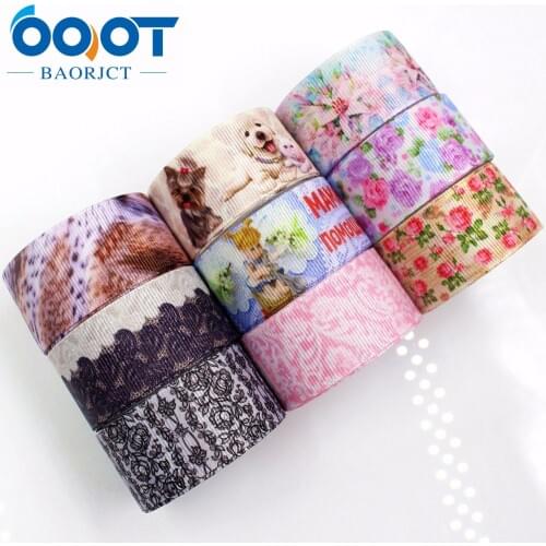 175025, OOT BAORJCT 25mm 10yard/lot cartoon Ribbons Thermal transfer Printed grosgrain Wedding Accessories DIY handmade material