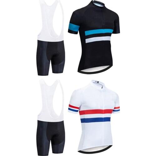Summer Men Green Cycling Sportwears Suit Two-Color Stripes Breathable Suit MTB Bike Riding Suit Outdoor Sports Running Clothes