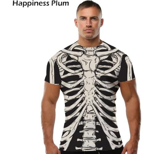 KYKU Skeleton Tshirt Men Skull T Shirt Bone Punk Rock Clothes 3d Print T-shirt Hip Hop Tee Cool Mens Clothing 2018 Summer Tops