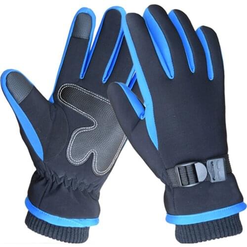 Men Full Finger Keep Warm Touch Screen Outdoor Sports Accessories Adjustable Winter Cycling Adult Protective Ski Gloves