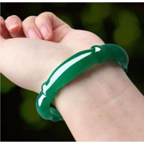 Natural Green Jade Bangle Bracelet Hand-Carved Charm Jewelry Fashion Accessories for Men Women Accessories Charms Bangles