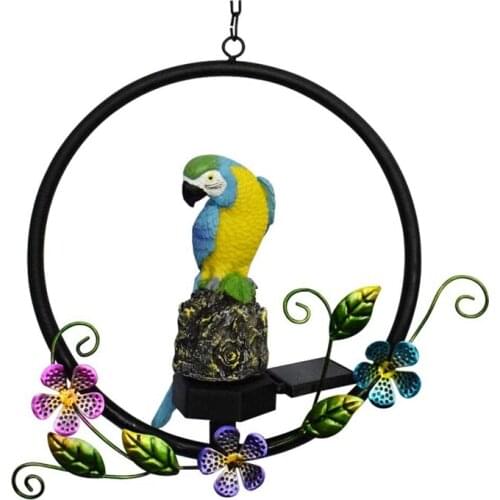 New Garden Solar Lights Outdoor Hanging Parrots LED Garden Light for Lawn,Patio Yard Art Decoration,Resin Statue,Waterproof