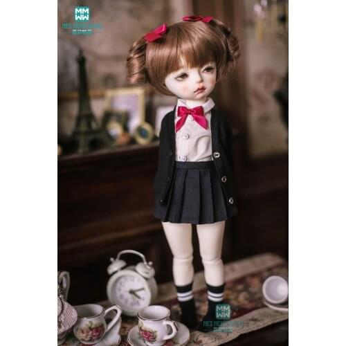 BJD doll clothes fits 27cm-30cm 1/6 BJD doll fashion student set cardigan shirt Short skirt