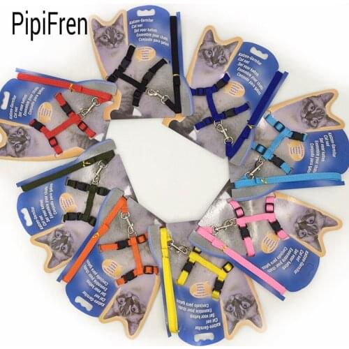 PipiFren Cats Harness Collars Leash Vest Accessories Kitten Harness For Pet Supplies Collar harnais chat kedi tasma huisdier kat