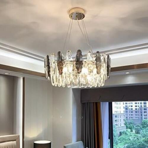Modern living room lamp Light luxury crystal led chandelier simple atmosphere dining room bar hanging light fixtures