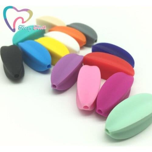 Teeny Teeth 30 PCS Fashion Cute Starfruit Beads For Baby Teething Necklace,Starfruit Shape Silicone Loose Beads For Fashion Item