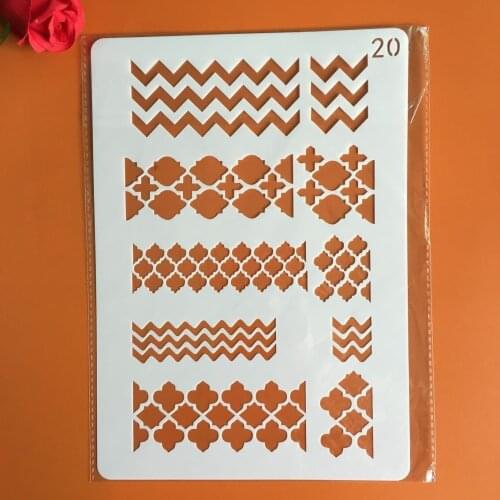 1Pcs Flower Border Lines A4 29cm Stencil For Painting Scrapbook Coloring Embossing Album Decorative Template mandala stencils