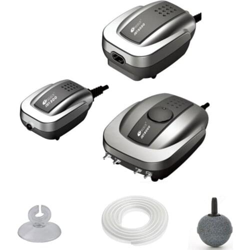 Ultra-Silent Adjustable External Air Compressor Oxygen Pump with Air Stone Hose for Aquarium Fish Tank Accessory four Outlet