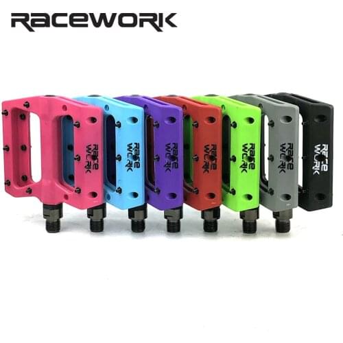 RACEWORK Concise Composite Flat MTB Mountain Bicycle Pedals Nylon Fiber Big Foot Road Bike Bearing pedales bicicleta mtb parts