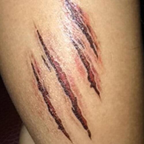 Waterproof Scars Tattoos Long-lasting Halloween Decoration Cosplay Party Wound Body Art Fake Tattoos Tools