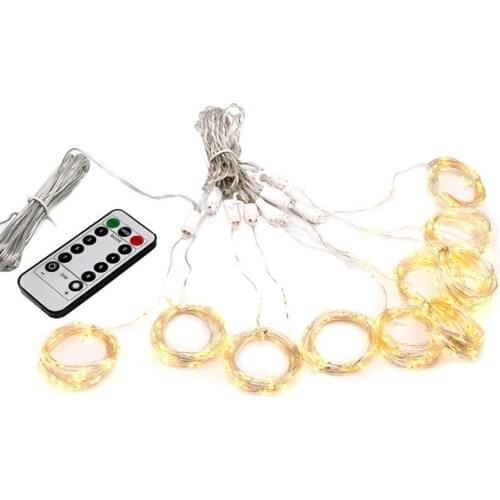 Curtain Lights, 3 x 3Meter 300 USB 8 Modes Remote Control Curtain Lights for Bedroom Birthday Wedding Party Christmas