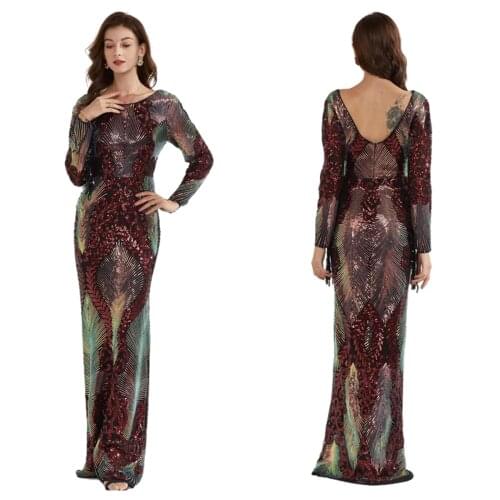 Evening Dresses Mermaid O Neck Short Sleeve Lace Appliques Sequin Long Party Gown Robe Soiree Sexy Formal Dress vestido