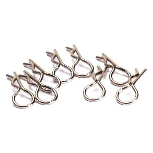 8Pcs 02053 Body Clip Bolt Clips HSP Spare Parts for RC Car Model Silver (part no. 02053)