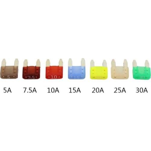 10pcs/lot Small Size Blade Fuse 5A 7.5A 10A 15A 20A 25A 30A 2A 4A for Auto Car Truck