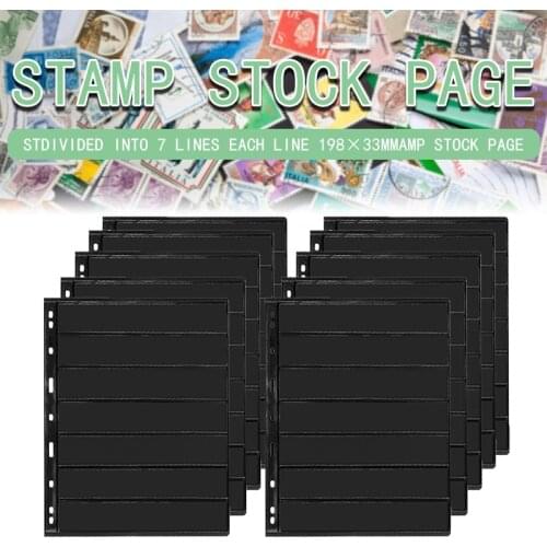 10PCS Stamps Grid Stamp Page Collection Stamps Holders of Stamp Album PVC loose-leaf Inners of not including Cover