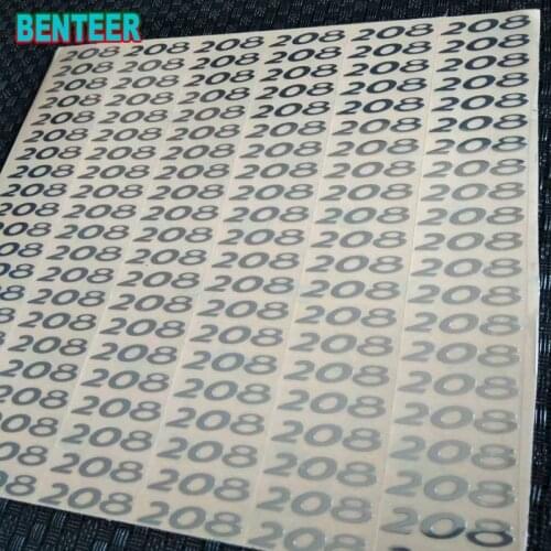2pcs/5pcs/10pcs stainless steel 208 308 car sticker for Peugeot 208 308