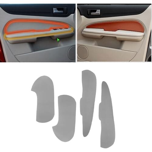 4pcs Microfiber Leather Door Panel Cover For Ford Focus 2005 2006 2007 2008 Car Interior Door Armrest Skin Cover Trim