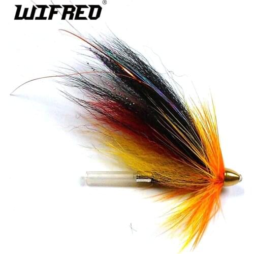 [4PCS] Conehead Tubo Fly Fishing Flies Salmon Sea Tourt Fishing Teaser Tube Lure Free Box