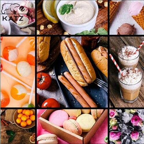5D Diamond Painting Food Restaurant Art Picture Macaron Embroidery Cross Gift Baguette Mosaic Cross Stitch Home Decoration
