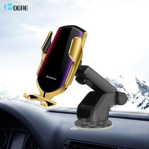 Automatic Car Wireless Charger 10W Mount for iPhone 12 11 XR XS 8 Samsung S20 S10 Qi Fast Charging Infrared Sensor Phone Holder