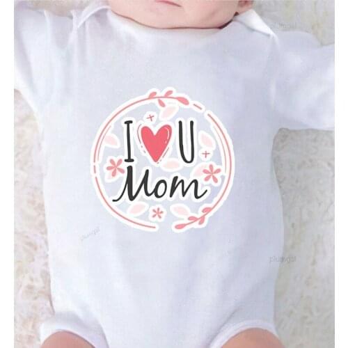 One Piece Jumpsuit Winter Kids Outfit Baby Clothes Onesie Boy Long Sleeve I Love Mom Printing Cotton Newborn Girl Outfit