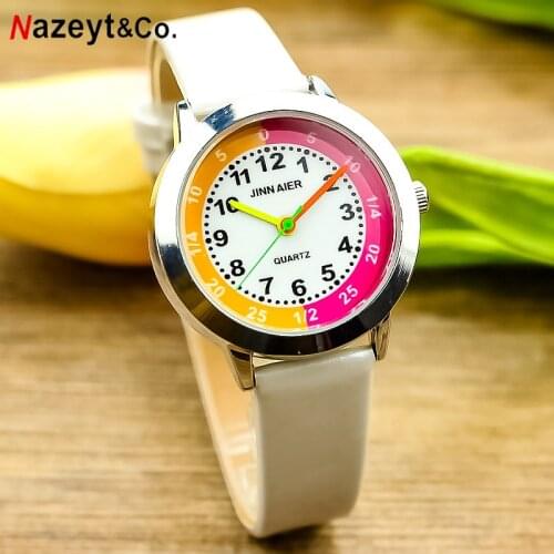 Children candy watch lovely little girls and boys high quality quartz watch best birthday Xmas gift for kids leather clock