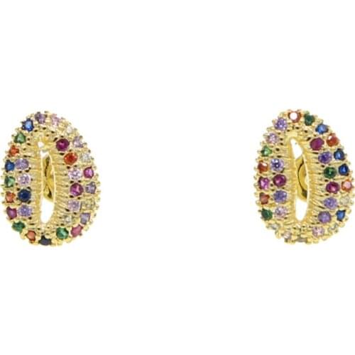 Elegant Star Moon colors cz Shell stud Earrings Romantic Simple Unique Ethnic Holiday Earrings For Women Jewelry Bijoux Femme