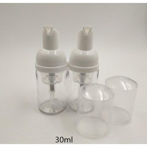 Free shipping 24pcs/lot 30ml Clear Foamer PET Cosmetic Dispenser Bottles for Skin Care Packaging