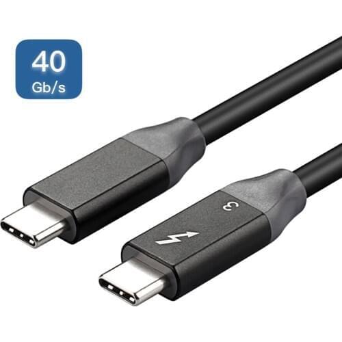 Thunderbolt 3 Cable Male to male 40Gbps 100W 5A/20V Support 5K UHD or 4K 60HZ Display USB Type C 0.3m 0.61m 0.92m 1.22m
