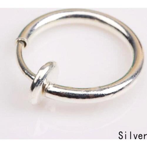 2pcs/Pair Ring Goth Punk Ear Clip On Fake Septum Piercing Ring Hoop Lip Hoop Rings Earrings